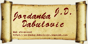 Jordanka Dabulović vizit kartica